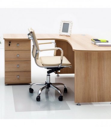 Advantagemat PVC Chair Mat for Hard Floors. Rectangular with Lip - 90 x 120cm
