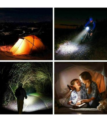 2 Pack USB Rechargeable LED Flashlight 5-Mode Outdoor Camping Hiking Flashlight WorkLight