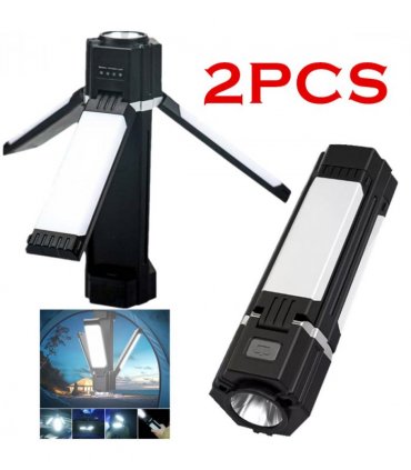 （2 pack）Rechargeable Foldable LED Camping Lantern Light Outdoor Camping Hiking Flashlight  Work Light  Camping Lantern Light