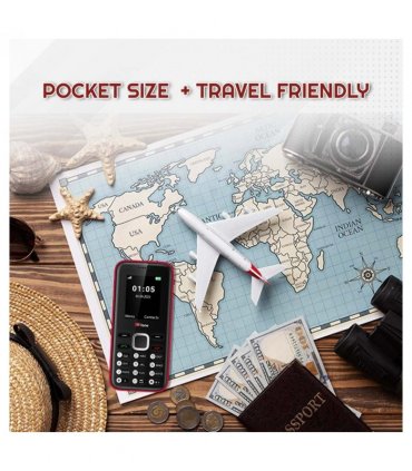 TTfone TT150 Sturdy & Lightweight Mobile  Unlocked Dual SIM Phone with Long Battery for Travel & Emergencies - Red GiffGaff Pay as you go