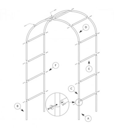 7.9FT Garden Arch Trellis Arched Balloon Climbing Plant Metal Tubular Archway