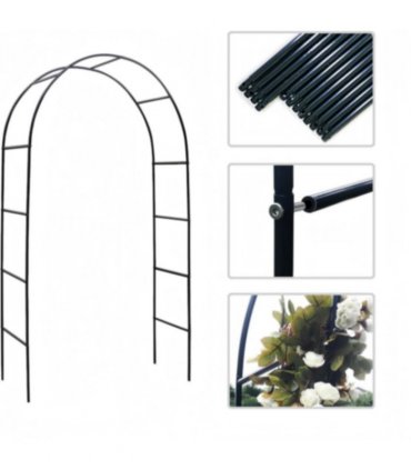 7.9FT Garden Arch Trellis Arched Balloon Climbing Plant Metal Tubular Archway