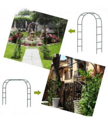 7.9FT Garden Arch Trellis Arched Balloon Climbing Plant Metal Tubular Archway