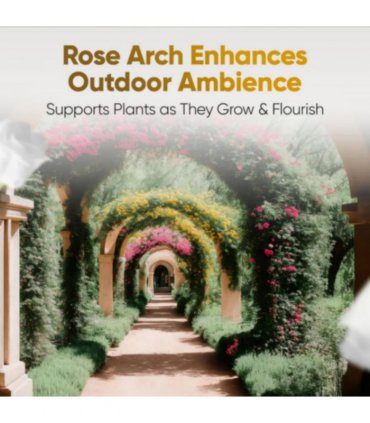 7.9FT Garden Arch Trellis Arched Balloon Climbing Plant Metal Tubular Archway