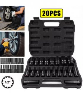 20PCS Deep Impact Socket Set 1/2 Inch Drive Metric 8 - 32mm Lifetime Warranty UK