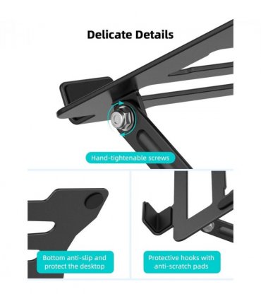 360Â° Metal Portable Laptop Tablet Stand Riser Bracket Adjustable Holder For Desk