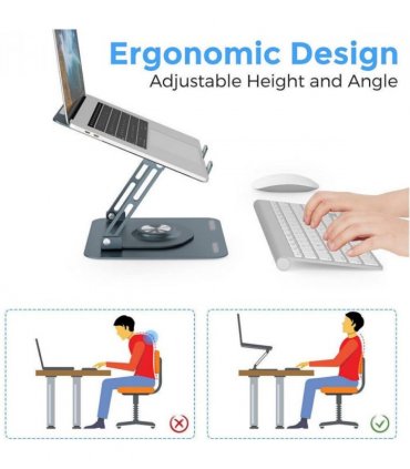 360Â° Metal Portable Laptop Tablet Stand Riser Bracket Adjustable Holder For Desk