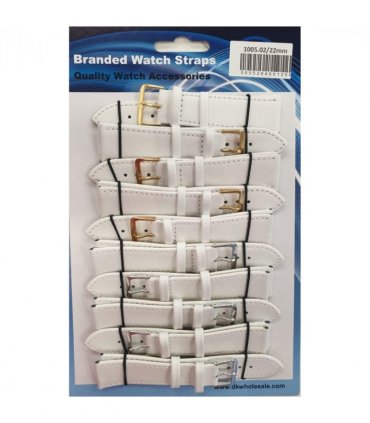 Leather White Watch Straps Pk10 size 22mm 1005.02