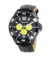 Henley Mens Polished Gun Sports Coloured Stitch Multi Eye Watch Gun/Lime Green H03014.9