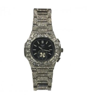 NY LONDON GENTS BLING WATCH PI-7644 PNP/BLK