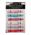 SUNSR Sun Mixed Colour Calf Leather Watch Straps Regular card of 6 - Silver Buckle