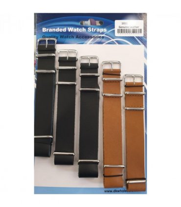 1011 Black & Brown Quality Leather Watch Straps 22mm