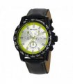 Henley Mens Satin Black Sports Coloured Stitch Multi Eye Watch Lime Green H03015.21