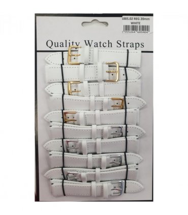 Leather White Watch Straps Pk10 size 20mm 1005.02