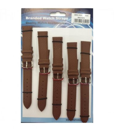 Brown Leather Watch Straps Pk5 size 22mm 1015BR