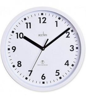 Acctim Nardo 20cm Radio Controlled White Wall Clock 74662