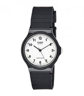 Casio Mens Basic White Dial Black Resin strap Watch MQ-24-7BLL