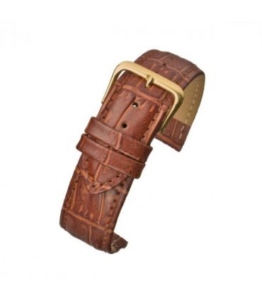 Tan Padded Crocodile Grain Watch Strap 24mm