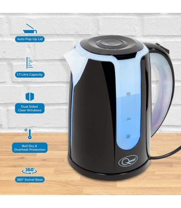 Quest Dual LED Illuminated Kettle - 1.7Ltr Black