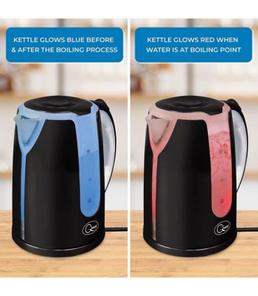 Quest Dual LED Illuminated Kettle - 1.7Ltr Black