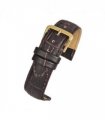 Brown Padded Crocodile Grain Leather Watch Strap 26mm