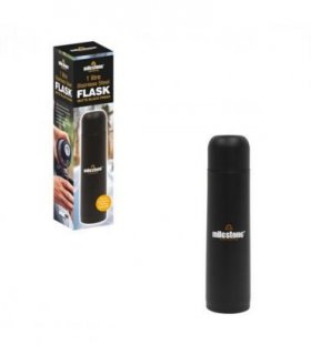 Milestone Double Walled Stainless Steel Flask 1Ltr  - Matte Black Finish