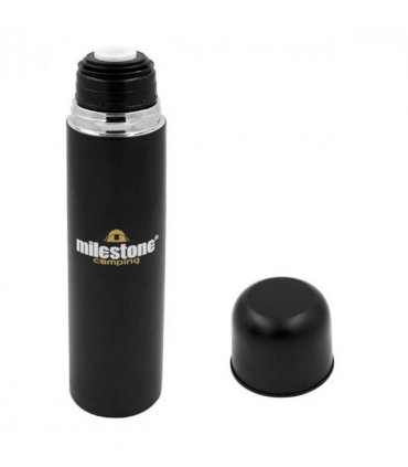 Milestone Double Walled Stainless Steel Flask 1Ltr  - Matte Black Finish