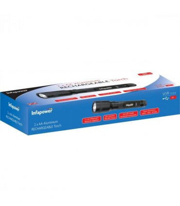 Infapower 2 x AA Aluminium Rechargeable Torch
