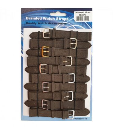 Brown Leather Extra Long Watch Straps Pk10 size 16mm 1002BR