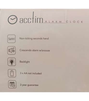 Acctim Micah Round Mid Sized Bedside Quartz Alarm Clock in Gold Plated - 16478