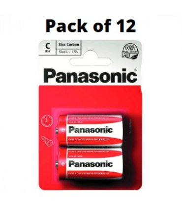 Panasonic C Size Zinc Batteries Pack of 12
