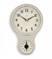 Acctim Kitchen Time 20cm Timer Quartz Retro Style Domed Glass Lens Cream Wall Clock 21592