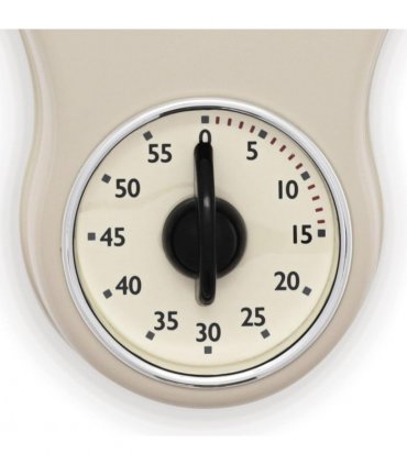 Acctim Kitchen Time 20cm Timer Quartz Retro Style Domed Glass Lens Cream Wall Clock 21592