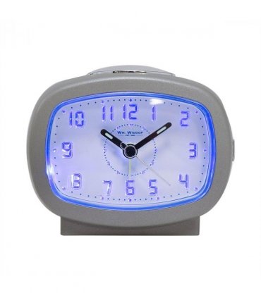 Wm Widdop Qtz Beep Alarm LED Dial/Snooze Silver