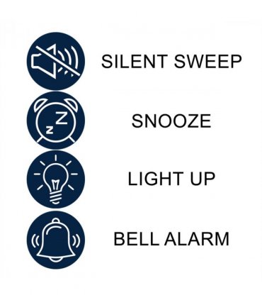 Wm Widdop Qtz Beep Alarm LED Dial/Snooze Silver