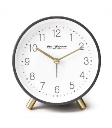 Wm. Widdop Alarm Clock Metal Feet with Light & Snooze - Grey