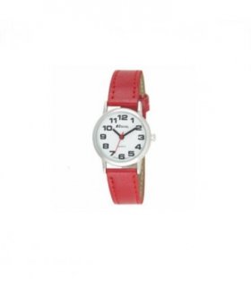 Ravel Ladies Basic White Dial Red Leather Strap Watch R0105.10.2A