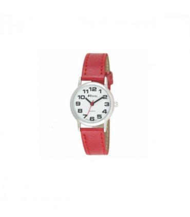 Ravel Ladies Basic White Dial Red Leather Strap Watch R0105.10.2A