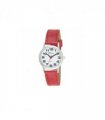 Ravel Ladies Basic White Dial Red Leather Strap Watch R0105.10.2A