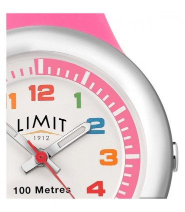 Limit Girls Analogue 100M Water Resistant, White Dial, Pink Silicone Strap Watch