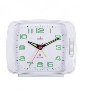 Acctim Ada Luminous tipped hands and numbers with Snooze White Alarm Clock 15702