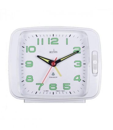 Acctim Ada Luminous tipped hands and numbers with Snooze White Alarm Clock 15702