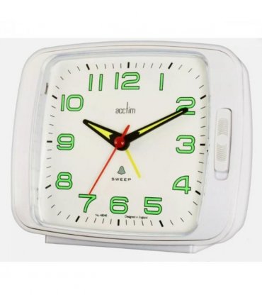 Acctim Ada Luminous tipped hands and numbers with Snooze White Alarm Clock 15702