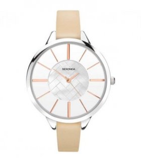 Sekonda Ladies Fashion Editions white Dial with Beige Leather Strap Watch