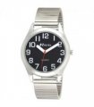 Ravel Mens  Basic Bold Easy Read Expander Bracelet Watch Black/Silver R0225