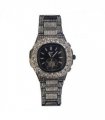 NY LONDON GENTS BLING WATCH PI-7644 SILVER-BLACK