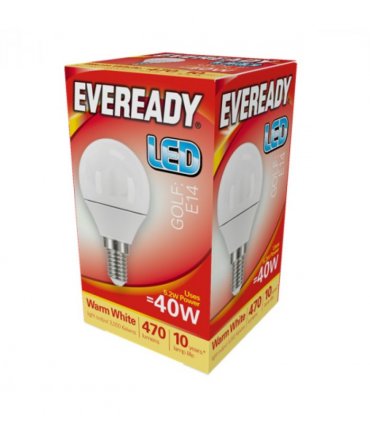 Eveready S13608 LED Golf Bulb 40w E14 (SES) 470lm 4.9W Warm White (Pack of 5)
