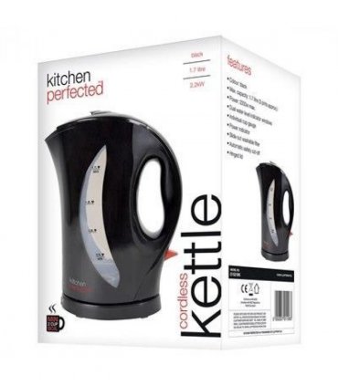 Kitchen Perfected Black 2Kw 1.7Ltr Cordless Kettle, Plastic E1524BK