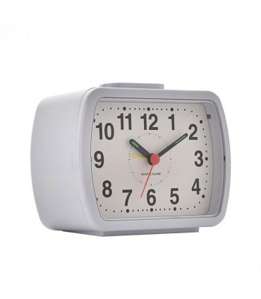 Wm.Widdop Qtz Alarm Clock Bell Oblong  Wht/Green Dial 5184W
