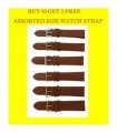 Genuine Brown Leather WATCH STRAP BUY 10 GET 2 FREE ASSORTED SIZE 18mm-22MM